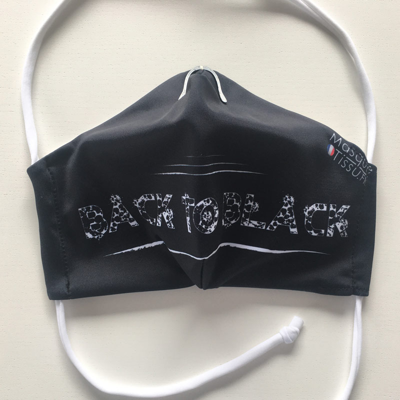 Masque en tissu fabrique en France "Back to Black"